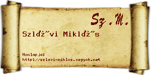Szlávi Miklós névjegykártya