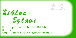 miklos szlavi business card